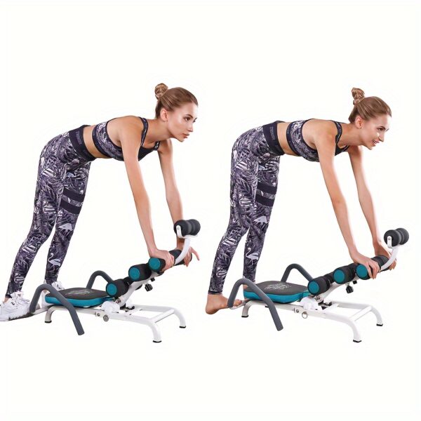 [Adjustable Ab Trainer] Sturdy Iron Adjustable Foldable Ab Workout Equipment - Sit-Up Trainer for Home Gym, Black & Light Blue Design, Perfect Christmas Gift for Core Strength Training - Image 6