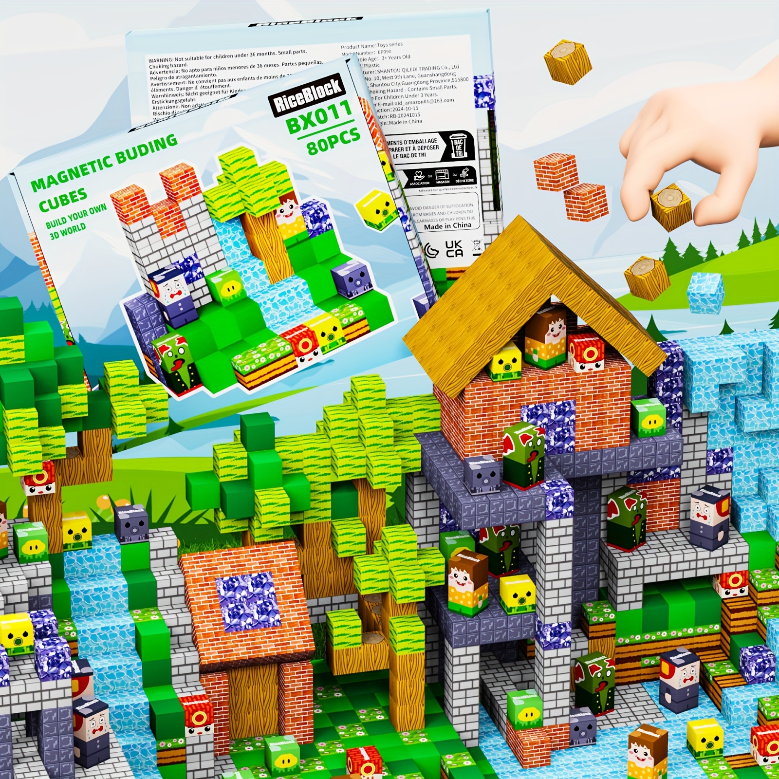 Magnetic Building Blocks - Build Fun Sets, Magnetic Building Blocks for Children STEM Sensory Outdoor Toys, Suitable for Children Aged 3 And Above, 4-6, 6-8, 5-7, 80pcs - Image 5