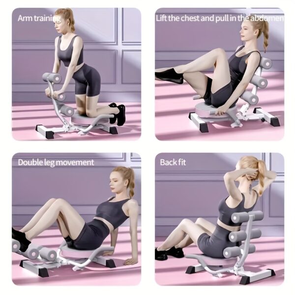 1pc Foldable Abdominal Exercise Equipment - Spring-Assisted Sit-Up Assistant with 360° Rotating Disk, Durable Iron, Transparent Pink - Ideal for Core Strengthening & Muscle Toning, Gym Accessories - Image 2