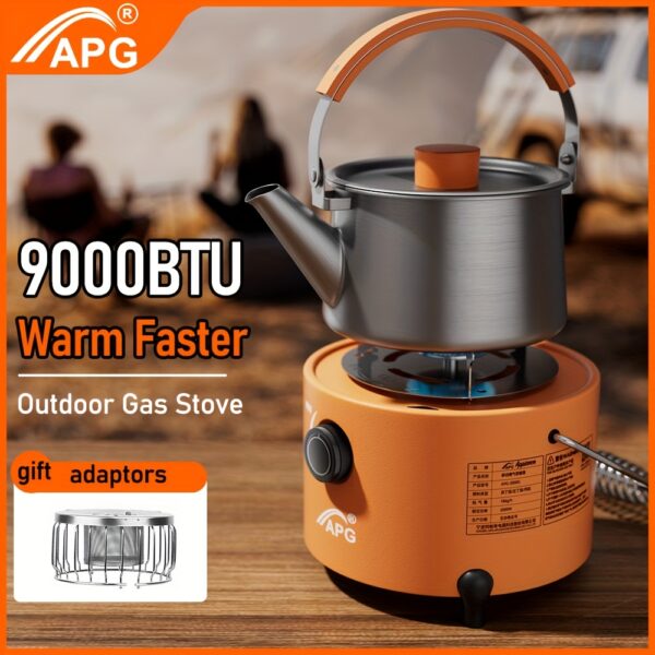 [1pc Portable Propane Heater] 1pc Portable 9000 BTU Propane Heater & Stove Combo | Stainless Steel with Powder Coated Finish, Foldable Legs | For Camping, Hiking, Picnics & Winter Heating, Indoor/Outdoor Use, No Electricity Needed, Compact Design, Durable Construction