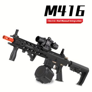 M4 Electric Gel Ball [7.4v High Speed Upgrade] M4 Highly Assembled Toy Rifle - Manual/Automatic Dual Mode Gel Ball Gun - For Outdoor Entertainment, Team Shooting Games - Christmas Gifts - Suitable for Kids & Adults