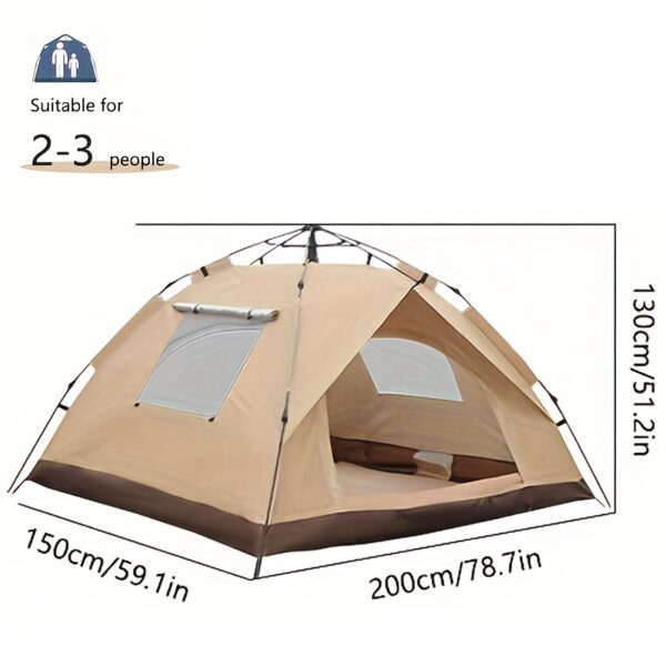 [Pop-Up Tent] 4-Person Pop-Up Tent | UV Protection, Mosquito Netting, Spacious Interior & Sturdy Support Poles - Zippered Outdoor Camping Gear - Image 7