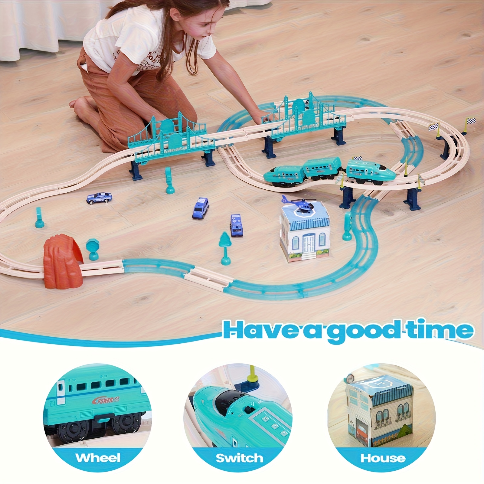 Electric Train Set, Track Head, Passenger Car, Glow-in-the-dark Track, Lights And Sounds Transformable DIY Train Set for Kids Over 3 Years Old Birthday Halloween, Christmas Gifts, Best for Christmas - Image 6