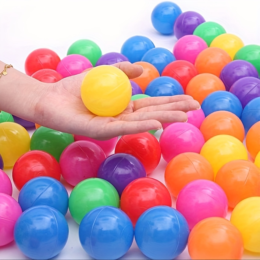 100pcs Colorful Youngsters Play Balls - 2.2 Inch Soft PE Plastic, Crush-Proof & BPA-Free, Vibrant Mixed Colors for Outdoor Fun, Safe for Youngsters & Youngsters