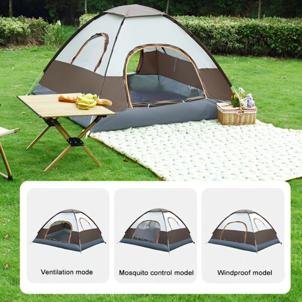 [Luxury Camping Tent] ALPACA OUTDOORS 4-Person Luxury All-Season Family Camping Tent | 2 Doors & 2 Windows, Durable O-Shaped Shape, 1 Sun Shelter, Portable Shelter for Outdoor Adventures - Image 13