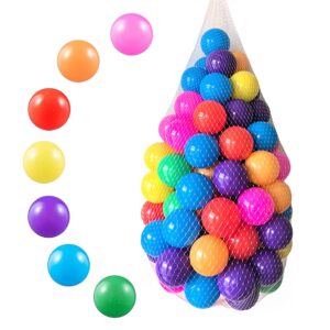 500/1000pcs Colorful Ball Pit Balls for Youngsters - Phthalate Free,, Crush Proof PE Plastic - 7 Bright Colors in Reusable Play Toys with Storage Bag for Indoor & Outdoor Use