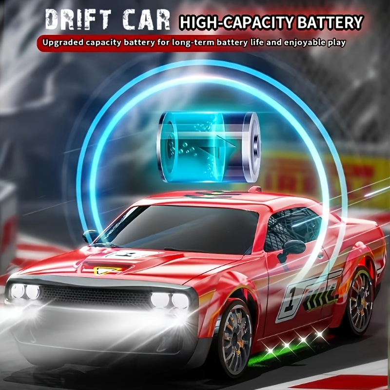 1:20 4WD LED Light Remote Control Drift Car, 20KPH High Speed Proportion Throttle Racing Car, Suitable for Drifting and Racing, with 2 Rechargeable Batteries, Perfect Gift and Toy - Image 9