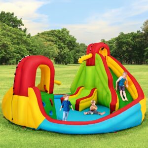 Kids Inflatable Climbing Wall Water Slide Pool Park Bounce House Without Blower