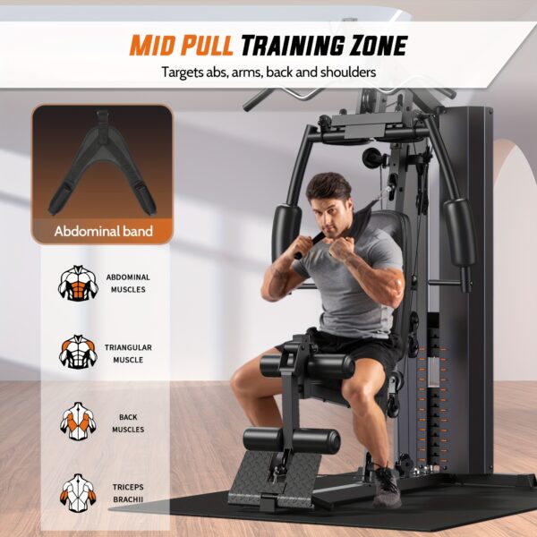 Versatile Adjustable Cable Machine for Home Gym - Full Body Workout Equipment with Pulley System, Includes Leg Press & Preacher Curl Pad - Sleek Black Iron Design - Perfect Christmas Gift for Men & Women, Gym Accessories - Image 7