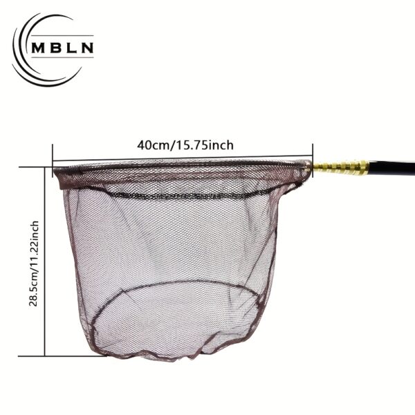 [Retractable Fishing Net] MBLN 3m Extra-Long Retractable Carbon Fiber Fishing Net | Durable Mesh & Comfortable Handle - Black & Yellow Design for Easy Fish Catching - Image 4