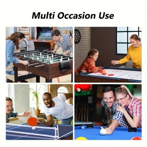 MATLADIN Game Table, for Adults, Multi-Use for Game Room, Game Table Set for Family Game, with Hockey, for Foosball, Pool, Ping Pong, 4ft, 10-in-1/6-in-1 - Image 6