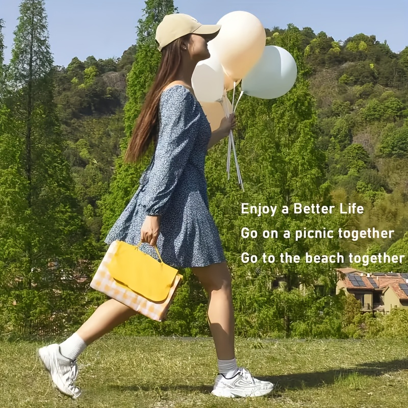 Extra Large Outdoor Picnic Blanket - Sand & Checkered Camping Mat, Lightweight Portable Beach Blanket for BBQ, Park, Lawn, Travel - Durable Polyester for Men & Women, Leisure Outing Gear | Classic Picnic Design | Blanket, Picnic Mat - Image 8