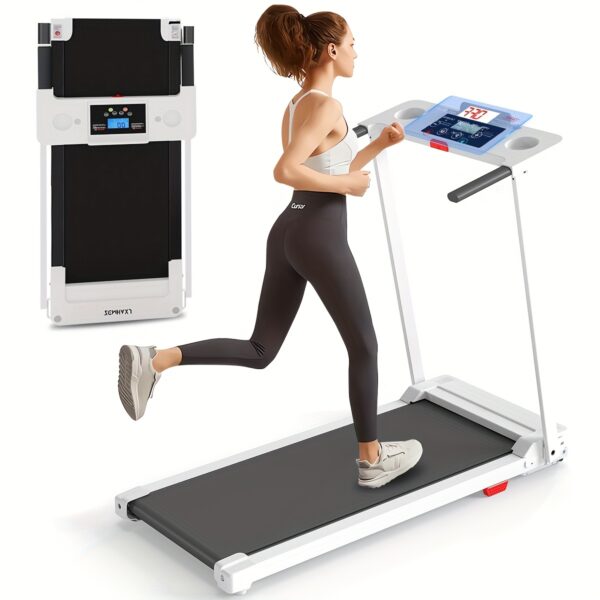 Treadmill, Walking Mat, Small Home Silent Treadmill, Portable Walking Machine, LED Display, Compact Foldable Treadmill, Weight 300+ Lb, With Armrest, 3.0HP, Without Battery - Image 3