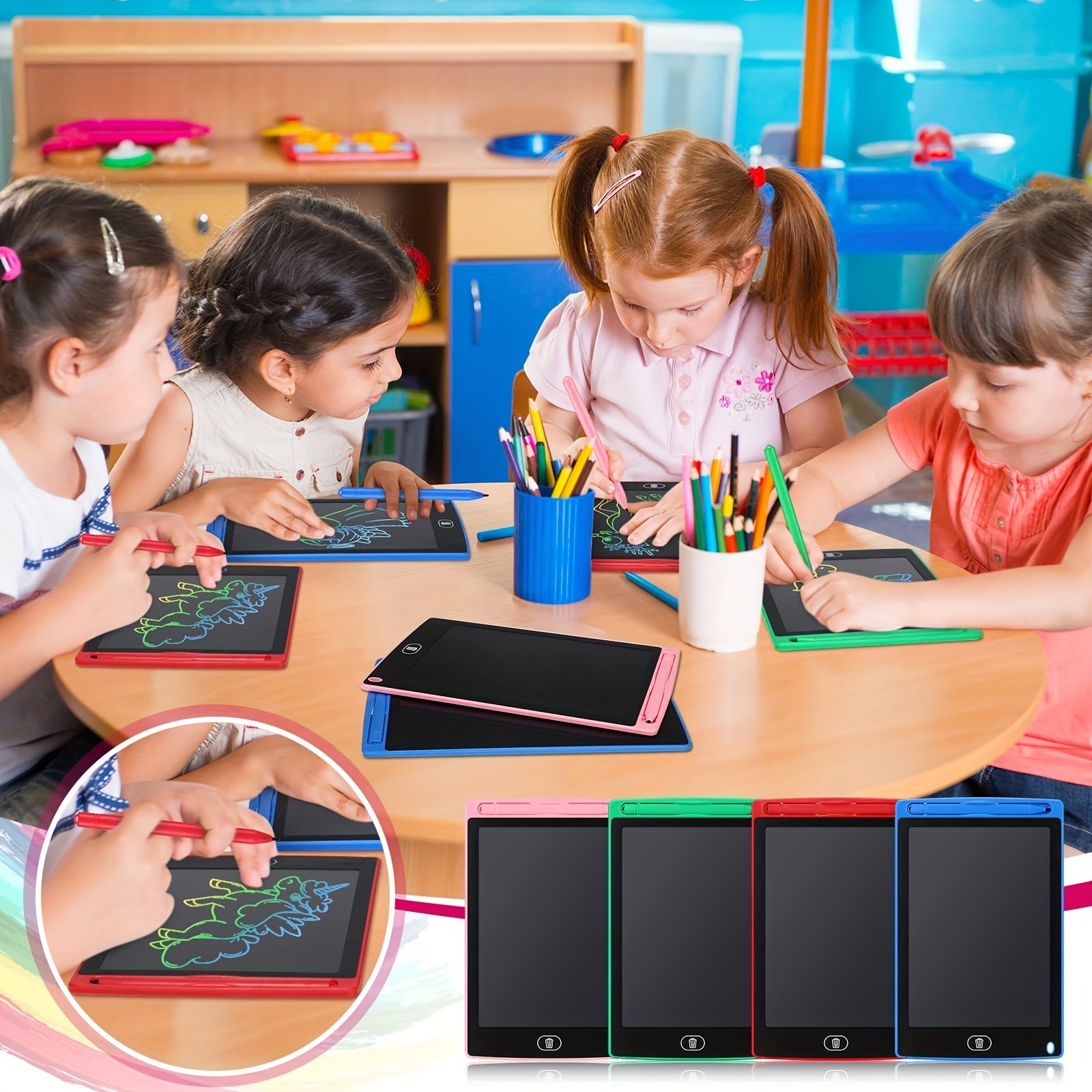20 Pack LCD Writing Board for Kids, 8.5 Inches Doodle Board Reusable Board Screen Drawing Pad Erasable Painting Pads Educational Toy for 3-8 Years(Blue, Red, Green, Pink) - Image 6