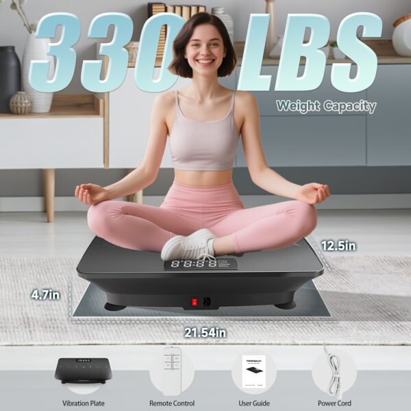 Vibration Plate Exercise Machine, Whole Body Workout Power Vibrate Fitness Platform Vibration Plate for Lymphatic Drainage, Silent Motor Speed Control, Body Shaping for Home Workout-Ideal Fitness Gift - Image 6
