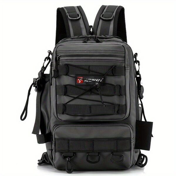 [Premium Fishing Backpack] Lightweight, Premium Moire 1pc Fishing Backpack with Rod Holder | Spacious Storage for Fishing Gear - Ideal for Camping and Hiking Enthusiasts - Image 5