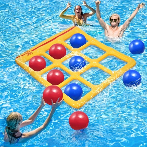 Inflatable Tic-tac-toe Throwing Game, Summer Water Entertainment, Family Interaction, Nine-square Grid, Beach Ball Throwing. - Image 3