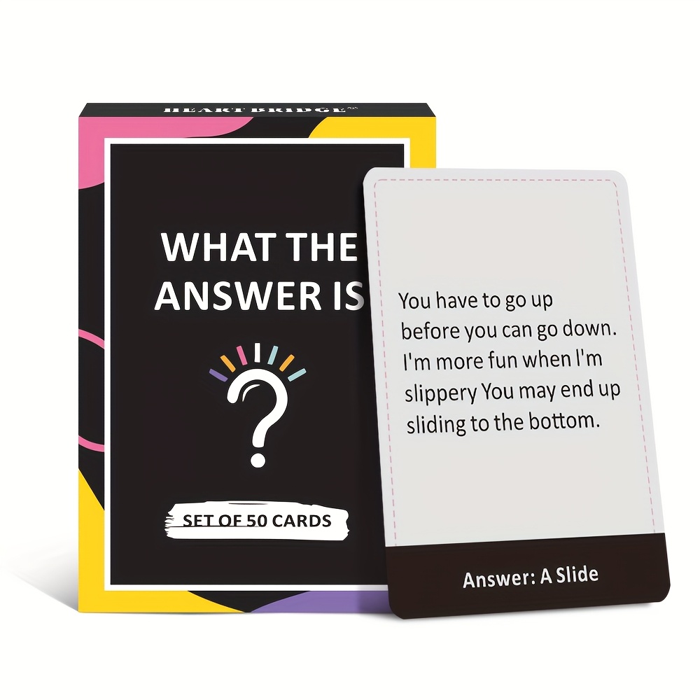 What The Answer Is" Fun Guessing Card Game - 50 Cards, Perfect for Adults' Party Nights & Holiday Gatherings | Ideal for Halloween, Christmas, Thanksgiving - Image 4