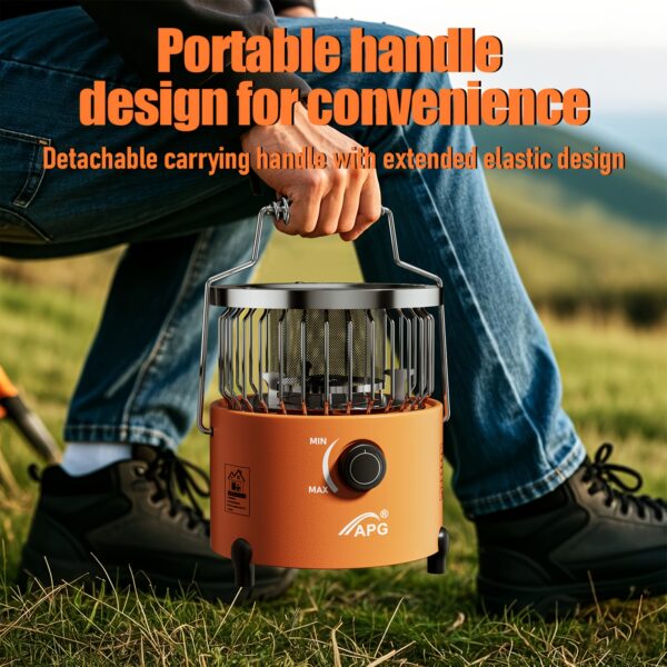 [1pc Portable Propane Heater] 1pc Portable 9000 BTU Propane Heater & Stove Combo | Stainless Steel with Powder Coated Finish, Foldable Legs | For Camping, Hiking, Picnics & Winter Heating, Indoor/Outdoor Use, No Electricity Needed, Compact Design, Durable Construction - Image 9