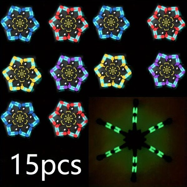 10/15pcs Random Fidget Spinners, DIY Deformable Robot Fingertip Toys, Decompression Spinner, Deformable Creative Mechanical Gyro Toys, Party Supplies - Image 5
