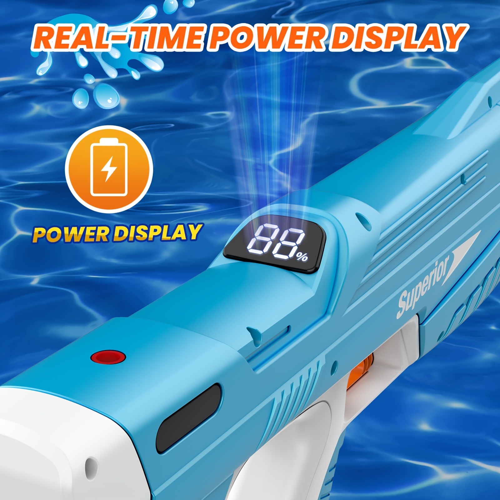 Electric Water Gun, Squirt Guns 39 Ft Range, Auto Suction Water Guns For Adults, Pool Beach Outdoor Party Toys, Powered Squirt Gun, Automatic Water Gun - Image 4