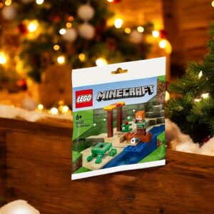 LEGO Minecraft 30432 Turtle Beach Building Set - Holiday Gift for Ages 6+ with Snowy Mountain Scene, Red Flowers & Waterfall, Mixed Colors, Durable ABS Plastic Blocks for Creative Play, Christmas Gift Item, Advent Calendar Item, Outdoor Playset, Vibrant Design, Sturdy Construction