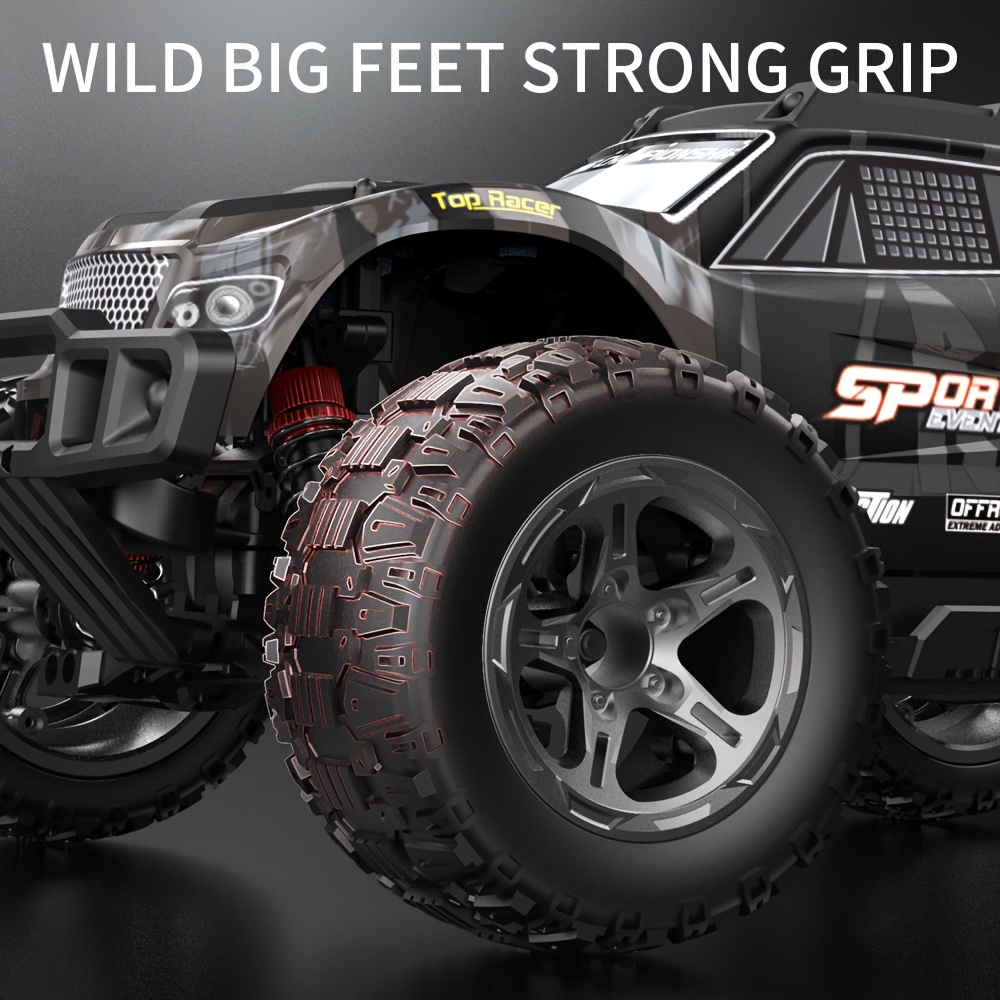 FUUY KF10 1:10 RC Off-Road Vehicle with 4x4 Four-Wheel Drive, High-Speed 2.4GHz Wireless, USB Rechargeable & 2 Lithium Batteries - Durable Plastic Remote Control Car for Outdoor Racing, Mud Terrain, Rock Climbing, RC Car, Mud Terrain Vehicle, Sleek Vehicle Design, Sturdy Construction - Image 4