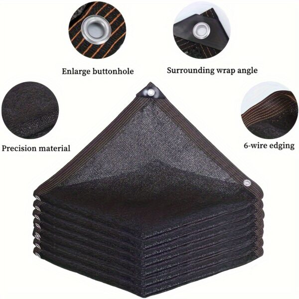 [Black Sunshade Net] Extra-Large Black Sunshade Net | HDPE Mesh Fabric for Greenhouses, Patios, Plants, Gazebos & Porches - 16.5x33ft & 13x26ft Sizes Available with Grommets - Image 6