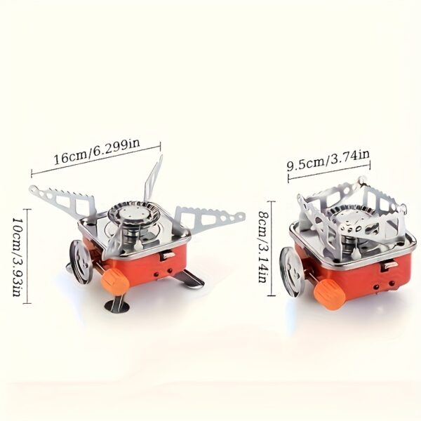 Windproof camping stove camping gas stove, portable foldable stove, used for outdoor backpack hiking and picnicking. Portable foldable camping stove - ideal choice for outdoor exploration, picnicking, and grilling, material, iron - Image 4