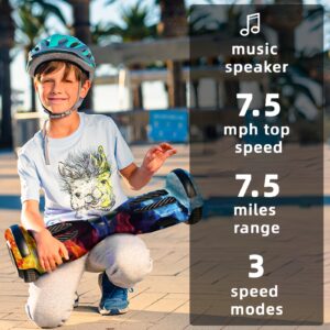 SIMATE 6.5" Hoverboard With Colorful LED Lights, 3 Speed Modes, Self Balancing Hover Boards - For Kids, Teens & Adults - Perfect Gift for Birthday & Holidays