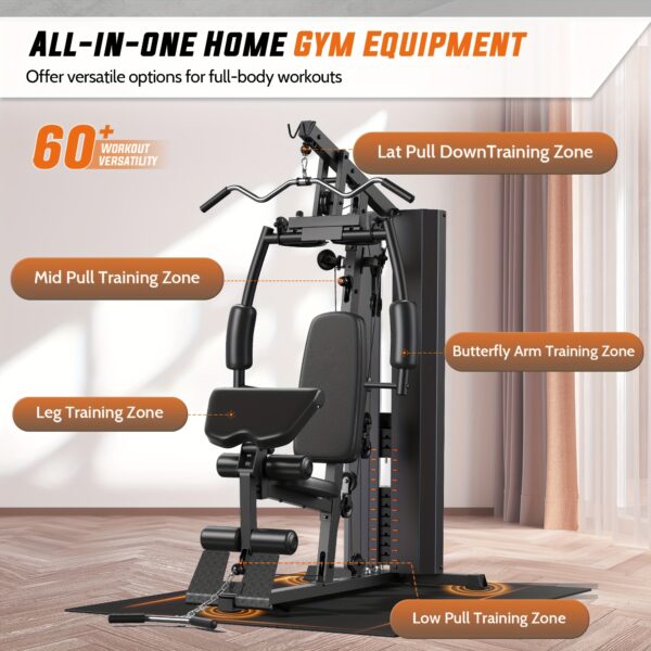 Versatile Adjustable Cable Machine for Home Gym - Full Body Workout Equipment with Pulley System, Includes Leg Press & Preacher Curl Pad - Sleek Black Iron Design - Perfect Christmas Gift for Men & Women, Gym Accessories - Image 3