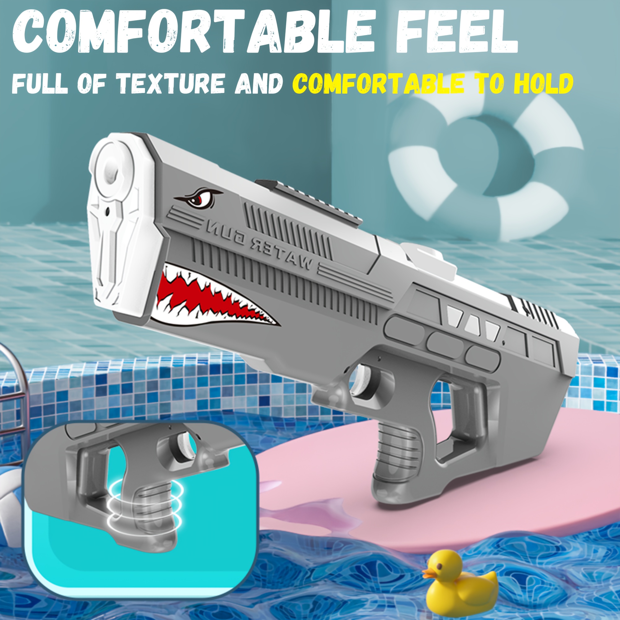 Large Capacity Shark Shaped Electric Water Gun, rechargeable-Aquatic Toys for Beach and Pool, Great for Adults and Youngsters in Summer and Outdoor, Ideal for easter And Birthday Gifts - Image 5