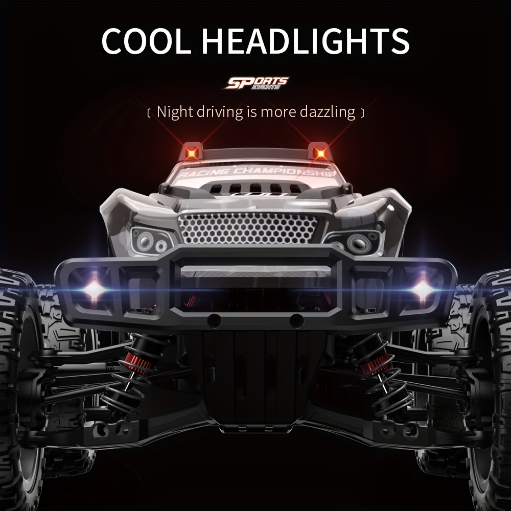 FUUY KF10 1:10 RC Off-Road Vehicle with 4x4 Four-Wheel Drive, High-Speed 2.4GHz Wireless, USB Rechargeable & 2 Lithium Batteries - Durable Plastic Remote Control Car for Outdoor Racing, Mud Terrain, Rock Climbing, RC Car, Mud Terrain Vehicle, Sleek Vehicle Design, Sturdy Construction - Image 6