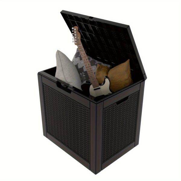 EasyUp All-Weather Outdoor Deck Box - Heavy-Duty Resin Construction, High Quality Flip-Top Lid, Minimalist Design for Patio, Deck & Backyard Storage (32GAL, 40GAL, 50GAL, 60GAL, 90GAL, 120GAL) - Coffee & Black, Deck Box for Outdoor Storage, Patio Organization, Contemporary Style, Durable Construction, Patio Decorators, Box, Cabinet, Rack for Outdoor Storage - Image 11