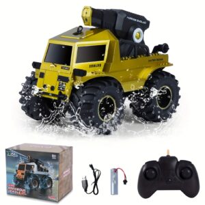 Remote Control Toys Car, 1:16 Amphibious Remote Control Car, 4WD All-Terrain Off-Road Pickup RC Vehicle With Water Squirt, Suitable For Swimming Pools Parties, Summer Water Toys