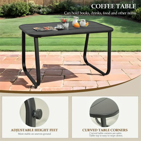 4pcs Outdoor Conversation Set, Outdoor Furniture Featuring Rocking Chairs And A Loveseat, Complete with A Coffee Table. Perfect for Gardens, Balconies, Pool Areas, Or Backyards. Made with Lightweight, Weather-resistant Textilene Fabric, - Image 2