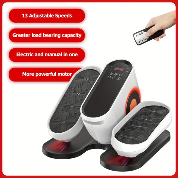 13-Speed Under-Desk Elliptical Trainer - Quiet Portable Electric Pedal Exerciser for Seniors with Adjustable Resistance Levels, Ergonomic Design & Durable Construction, US Plug, Senior Fitness Equipment, Compact Design, Sturdy Construction - Image 5