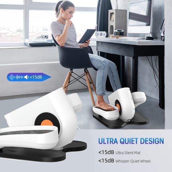 13-Speed Under-Desk Elliptical Trainer - Quiet Portable Electric Pedal Exerciser for Seniors with Adjustable Resistance Levels, Ergonomic Design & Durable Construction, US Plug, Senior Fitness Equipment, Compact Design, Sturdy Construction - Image 6