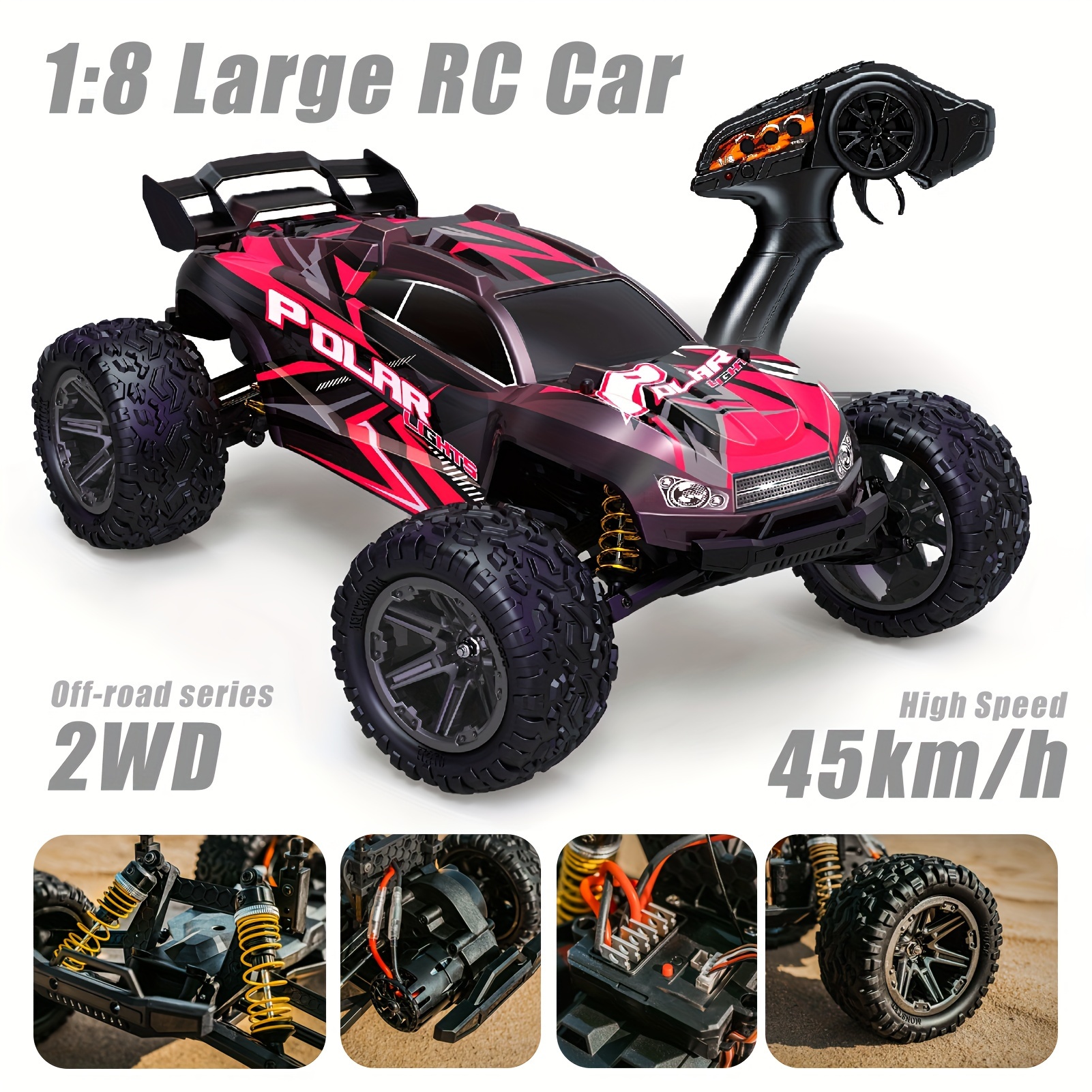 45KM/H High Speed Remote Control Vehicle, 1/8 Large RC Car, Off-road RC Car Sport Utility Vehicle, Independent Shock Absorption, Fall And Crash Resistance, Vehicle Toys Gift for Beginners
