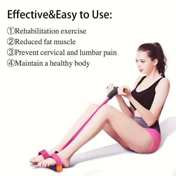 [6-Tube PVC Fitness Rope] 6-Tube PVC Fitness Pedal Rope | Multi-Functional Stretching and Training Equipment for Abdominal, Waist, Arm, and Leg Muscle Toning | Home Exercise Gear for All Users - Image 4