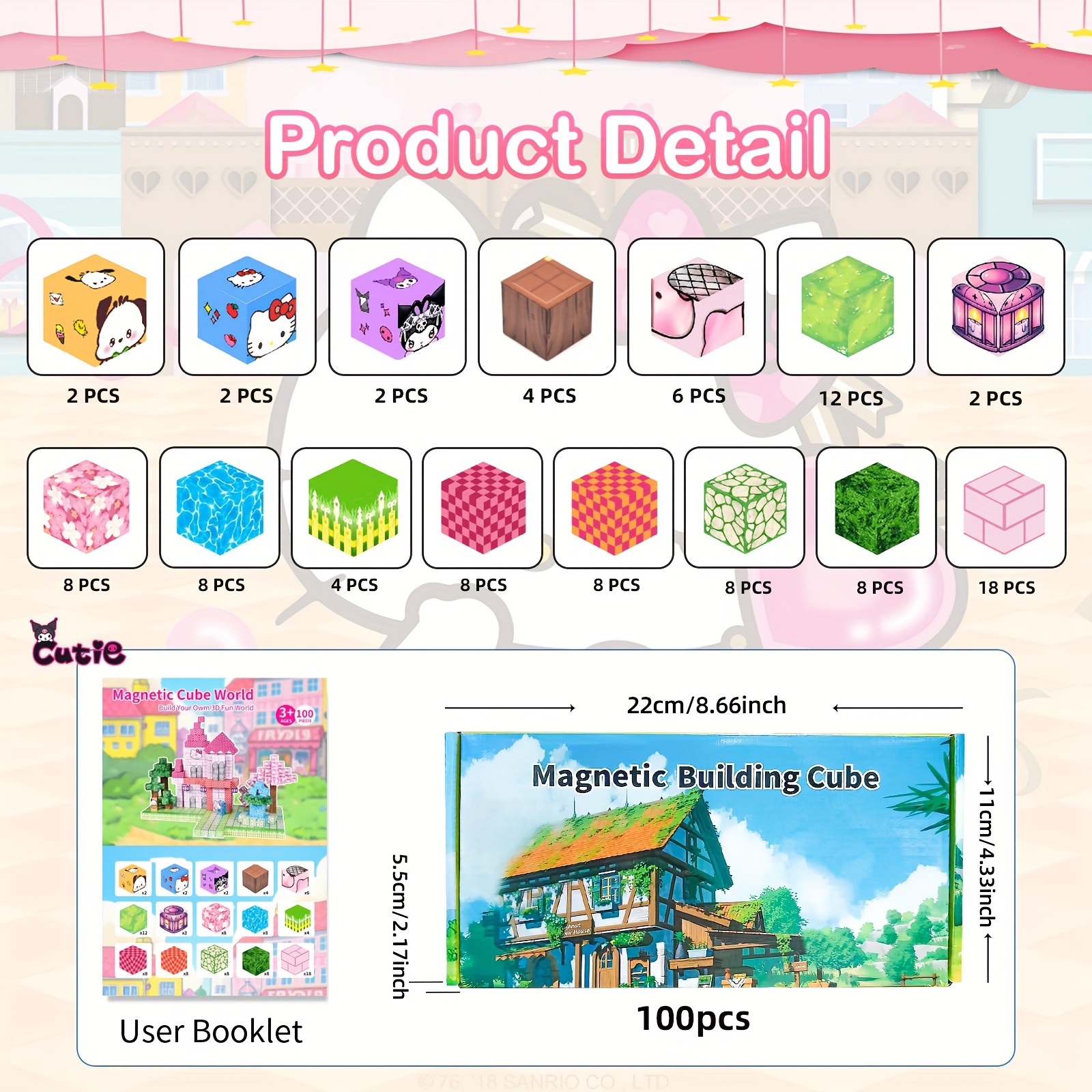 Sanrio'S for hello kitty 100 - Piece Magical STEM Set: Build Enchanting Bow - Castle Kingdoms - Image 4