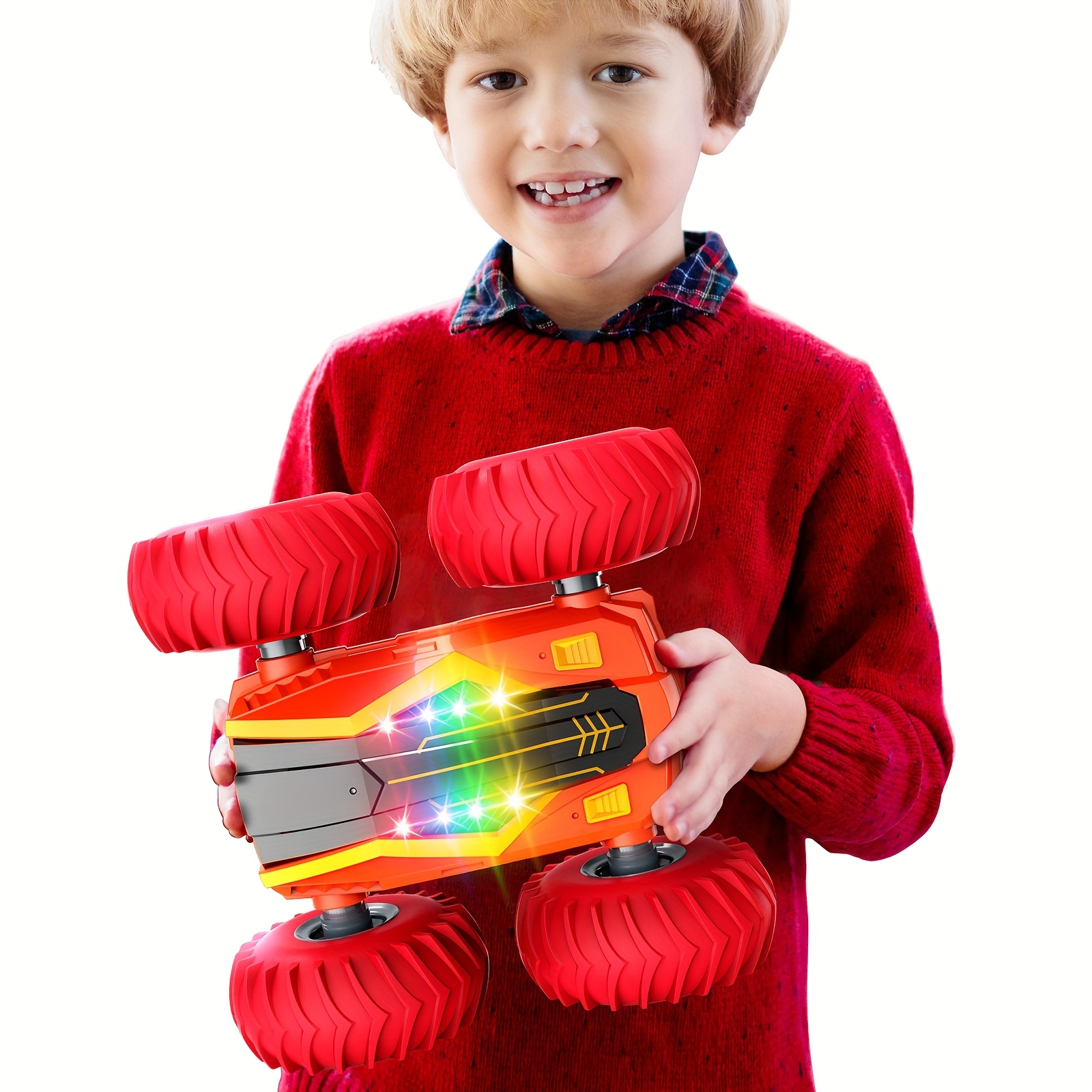 1:14 Bigger Size Remote Control Car With Inflatable Tires, All-terrain Off-road Vehicle RC Car, 2.4GHz Double Sided Flips 360° Rotates RC Stunt Cars For Children And Adults, 40+ Mins Playtime