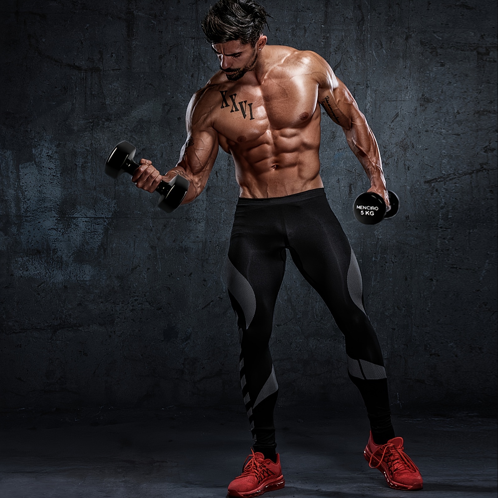 MENCIRO Fixed Dumbbells Set - Iron Home Gym Equipment for Full Body Strength Training, Muscle Building - 1kg, 2kg, 3kg, 4kg, 5kg Options Available - Image 9