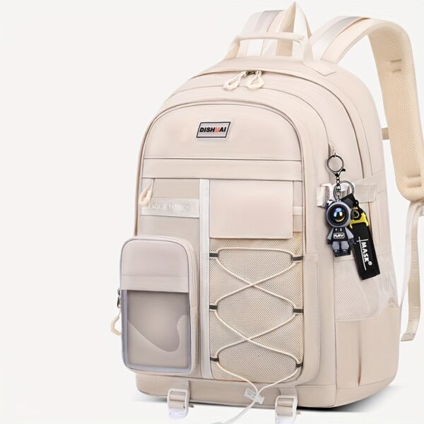 [Nylon Casual Backpack] Durable Nylon Casual Backpack - Large Capacity, Spine Protection, Zipper Closure - Hand Wash, for High School Middle School - Image 9