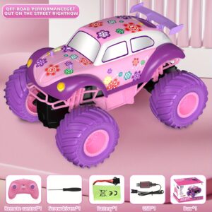 Remote Control Car, 1:12 Scale 20 km/ Hour Off-Road Heavy-Duty Truck, Durable Pink, 2.4G High-Speed, USB Charging Battery, Suitable for All Skill Levels, Outdoor Toy Vehicle | Sturdy Structure