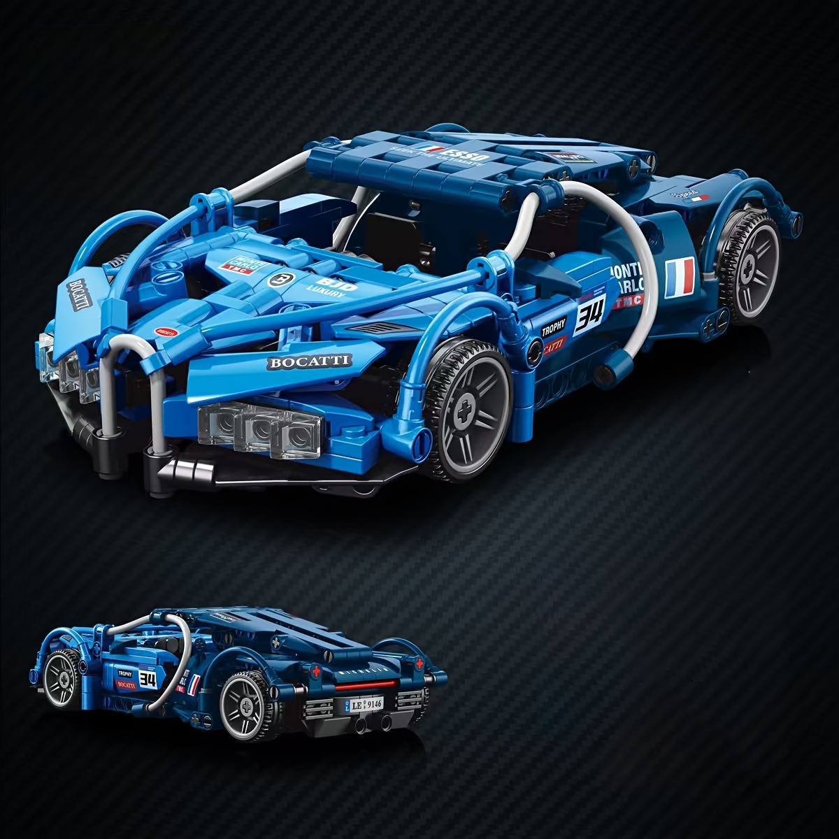 Powered, Colorful Building Block Model Set with Toy Sports Car Assembly, Adult Collectible Car Model, ABS Material, Suitable for Family/Friends, Birthday Holiday Gift - Image 6