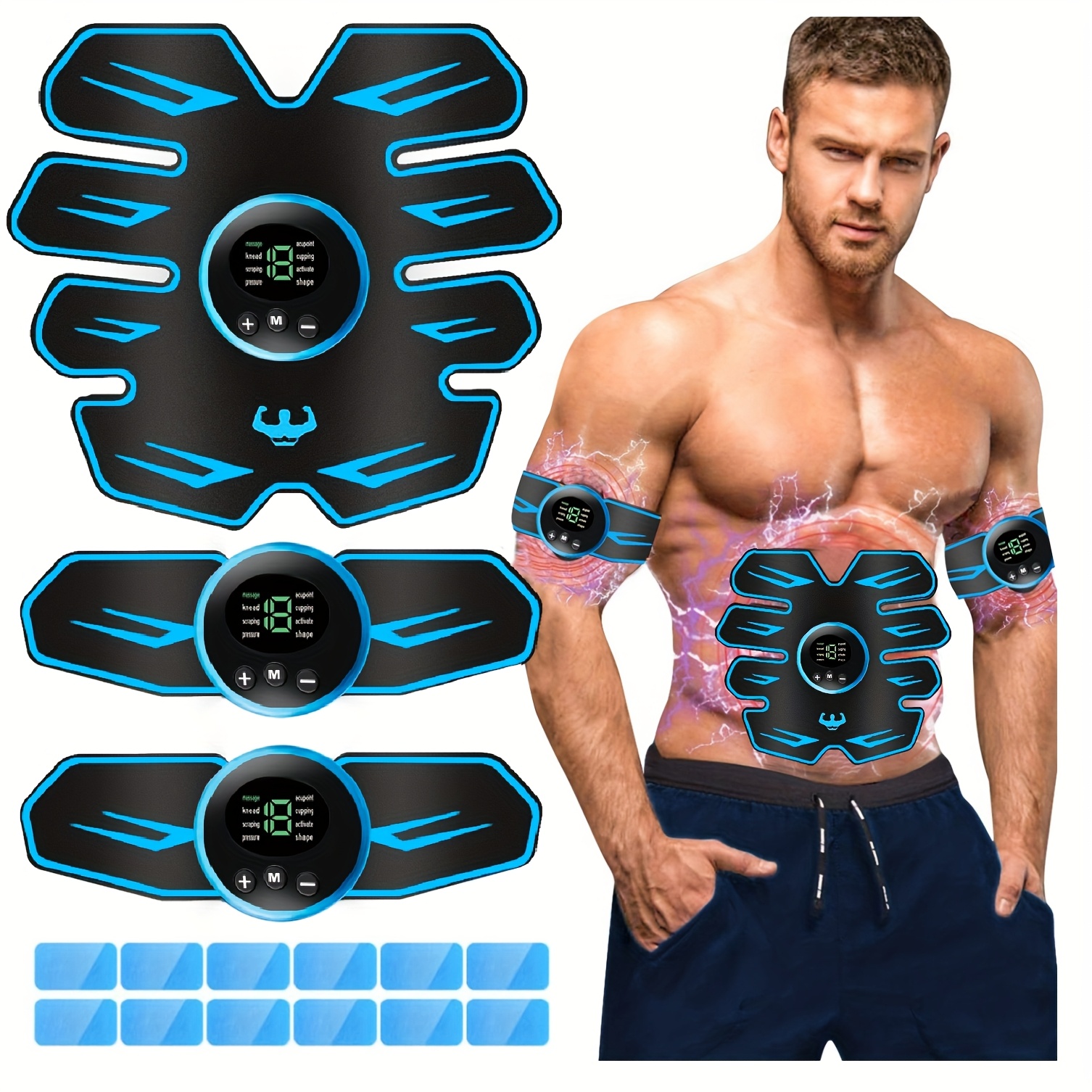 EMS Muscle Stimulator - Abdominal Muscle Trainer & ABS Fitness Electric Stimulator for Core Toning, Fat Burning & Body Sculpting - Home Fitness Equipment for Men & Women - Image 3