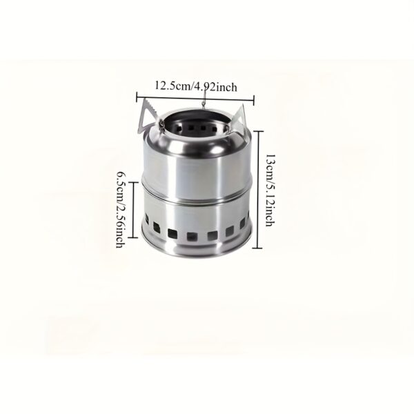A Mini Portable Camping Stove for Outdoor Adventures: Compact, Made of Stainless Steel, And Designed for Burning Wood - Perfect for Your Next Adventure! - Image 3