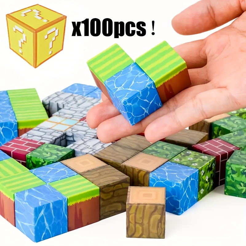 Magnetic Blocks-100pcs Magnetic Blocks-Build Magnet, Magnetic Toys for Boys & Girls, Cubes Construction Toys, Perfect Gift for Halloween, Thanksgiving, And Christmas, Easter, Birthday Gifts