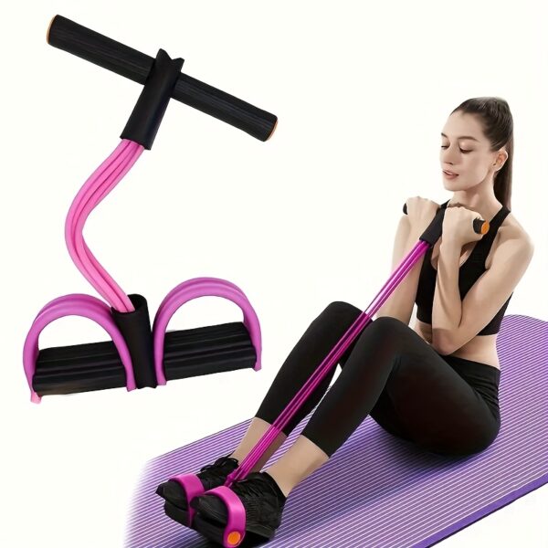 [6-Tube PVC Fitness Rope] 6-Tube PVC Fitness Pedal Rope | Multi-Functional Stretching and Training Equipment for Abdominal, Waist, Arm, and Leg Muscle Toning | Home Exercise Gear for All Users - Image 2